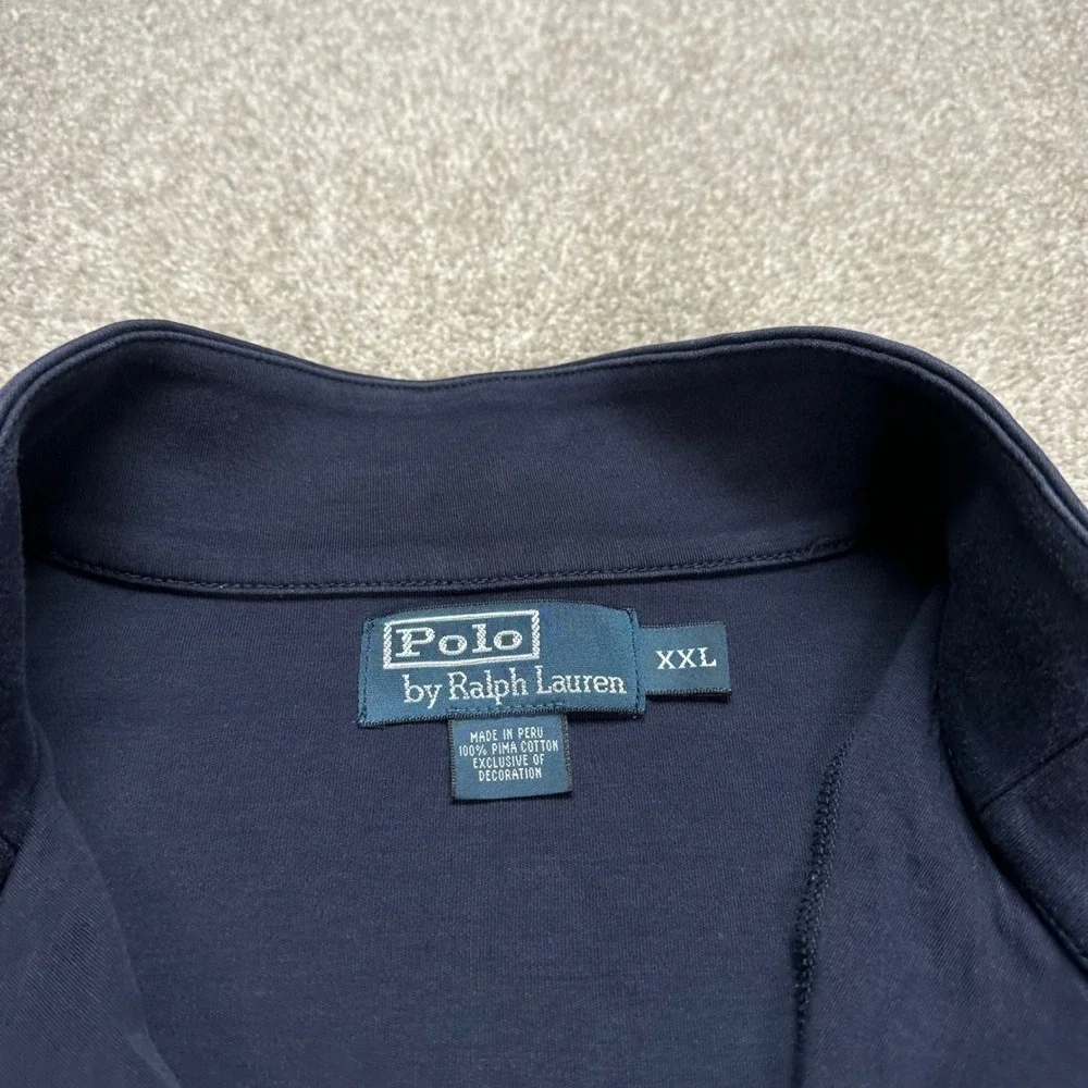Polo by Ralph Lauren Men's XXL Pullover‎ Quarter Zip Long Sleeve Navy Blue Shirt